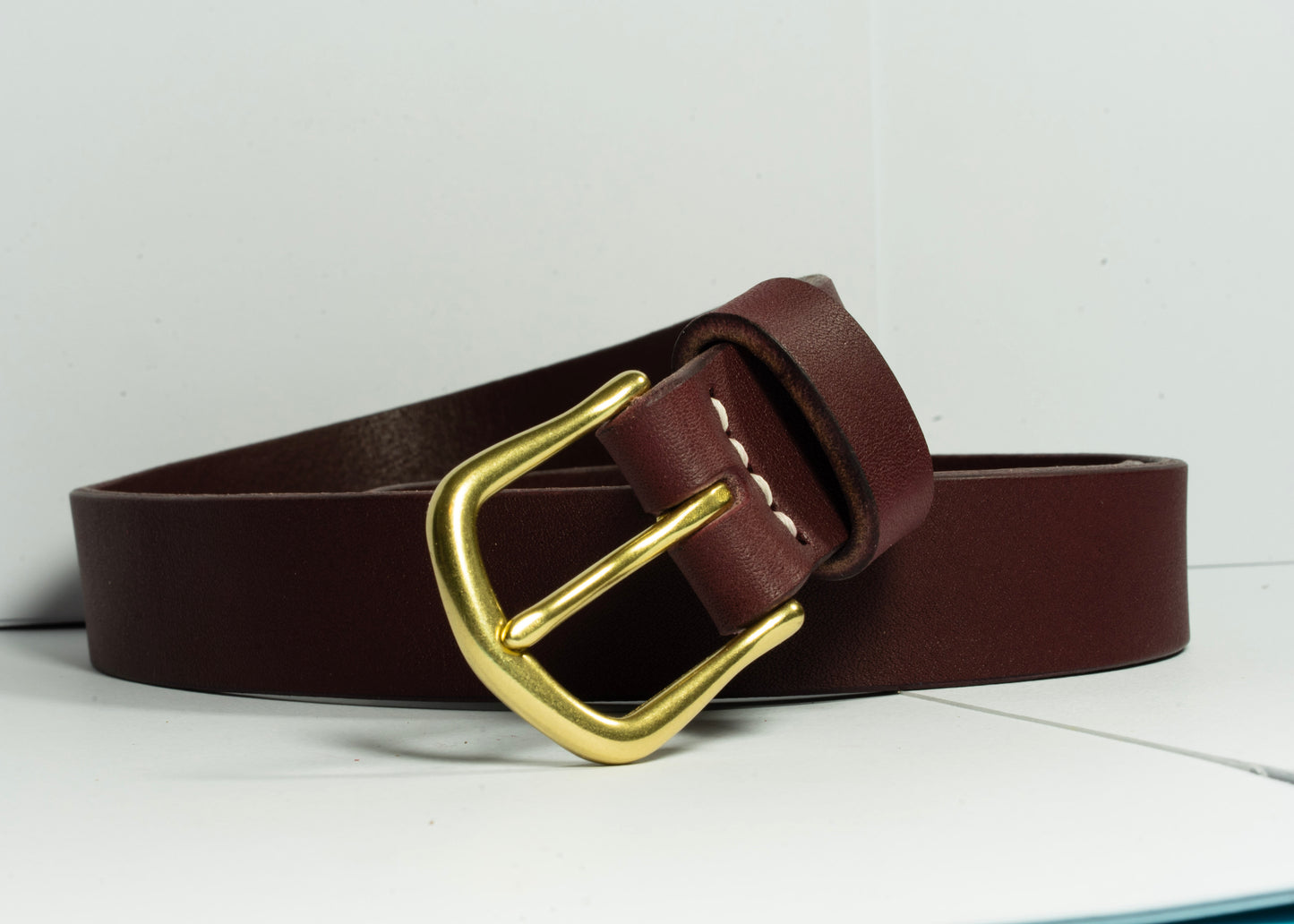 Deutscher Premium Veg Tan Gürtel – Handgefertigt, massives Messing, 3,8 cm, 5 Jahre Garantie
