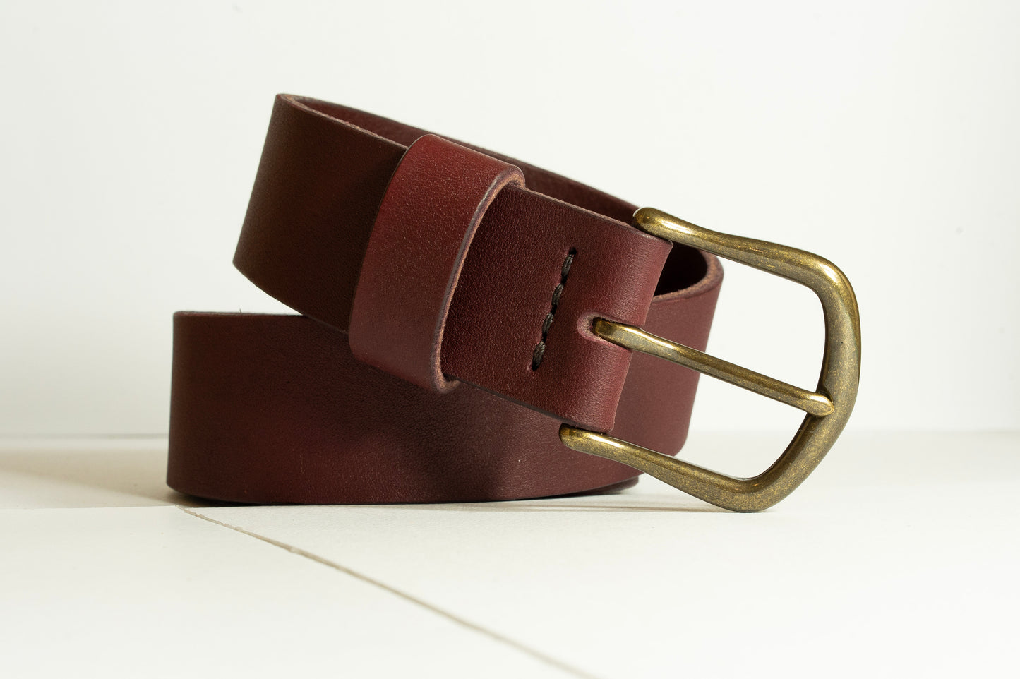 Deutscher Premium Veg Tan Gürtel Braun – Handgefertigt, massives Messing,3,8 cm, 5 Jahre Garantie