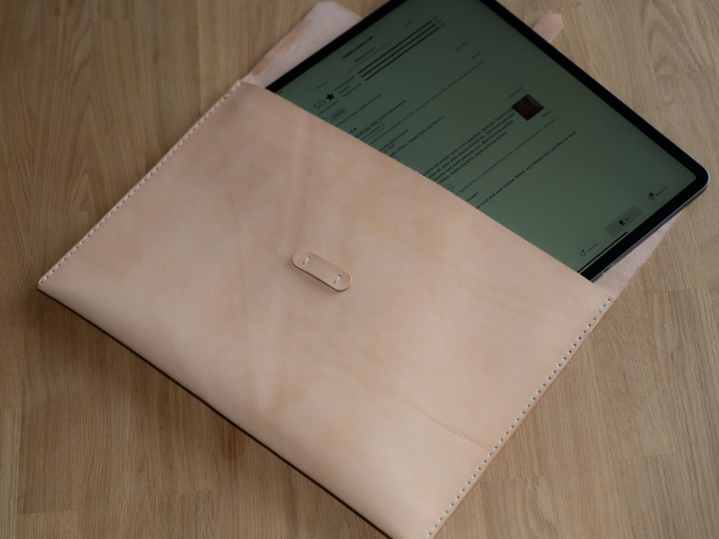 MacBook Sleeve 11,13,14,15,16 und 17 Zoll,Veg Leder, Schwarz