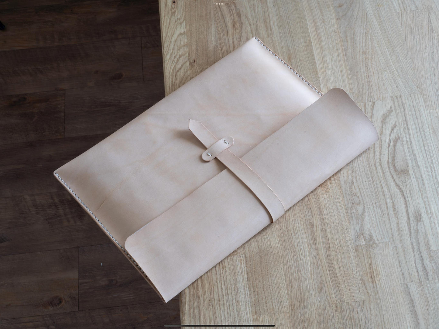 MacBook Sleeve 11,13,14,15,16 und 17 Zoll,Veg Leder, Schwarz