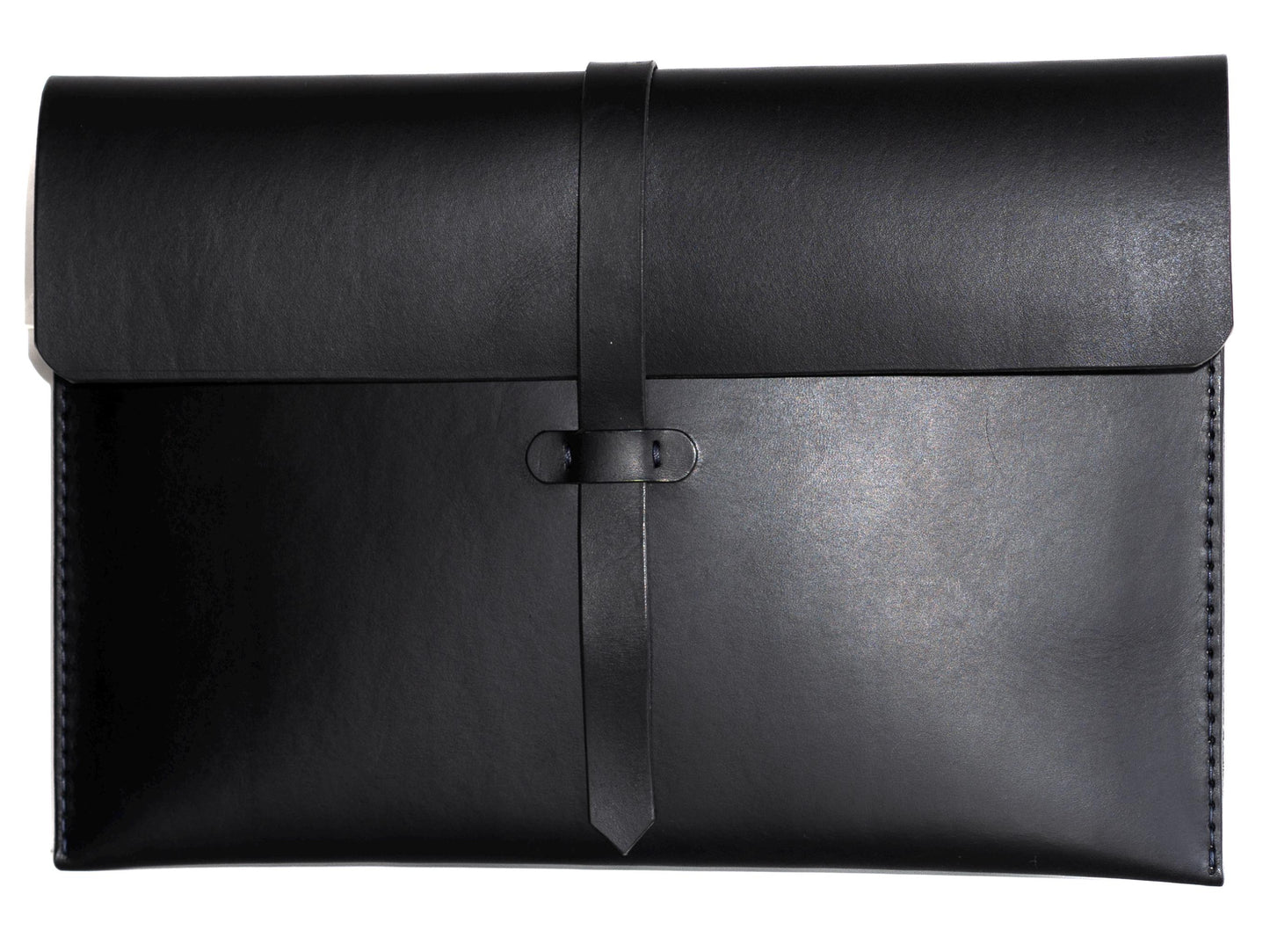 MacBook Lederhülle Notebook Hülle mit Klappe Laptop Sleeve minimalistische MacBook Hülle | 13", 14", 15", 16" Notebook 17 Schwarz