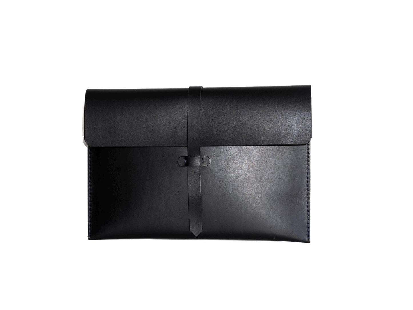 MacBook Lederhülle Notebook Hülle mit Klappe Laptop Sleeve minimalistische MacBook Hülle | 13", 14", 15", 16" Notebook 17 Schwarz