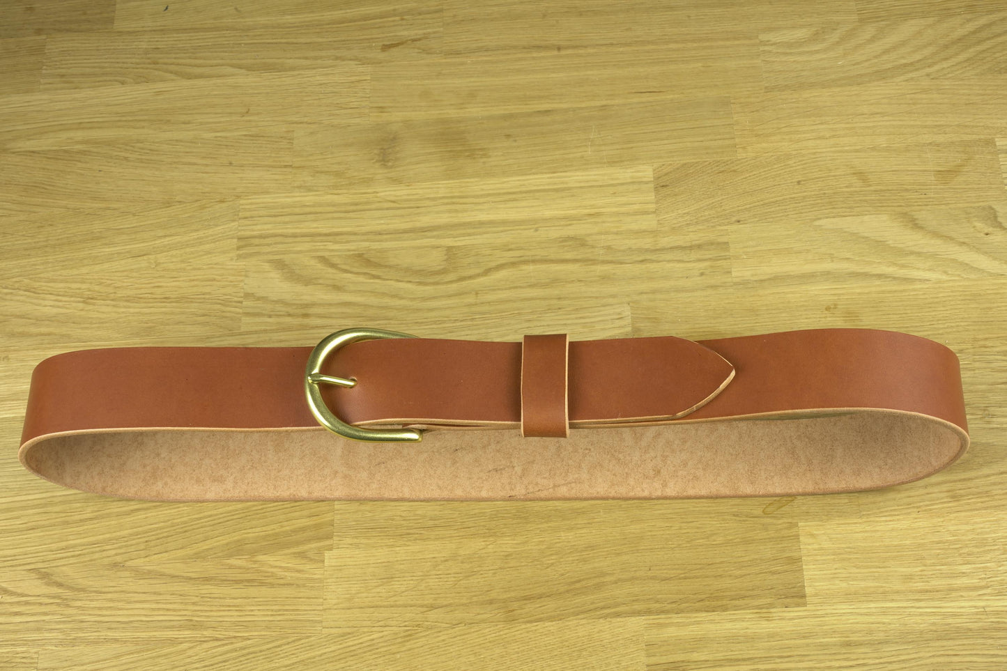 leather belt Handmade vegetable tanned Italian leather Polished Brass Buckle