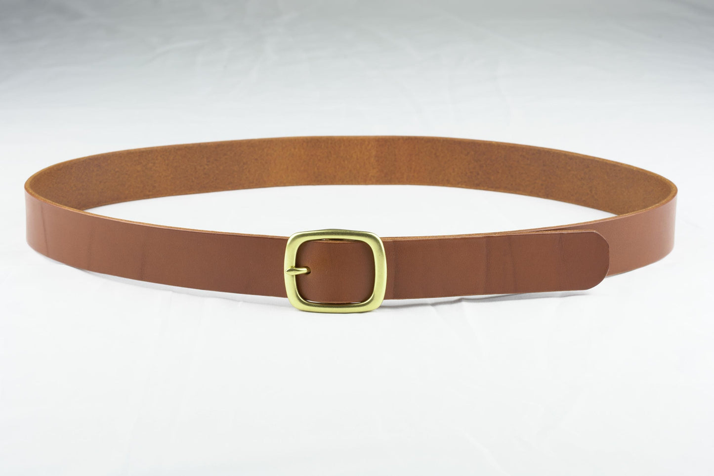 leather belt Handmade vegetable tanned Italian leather Polished Brass Buckle