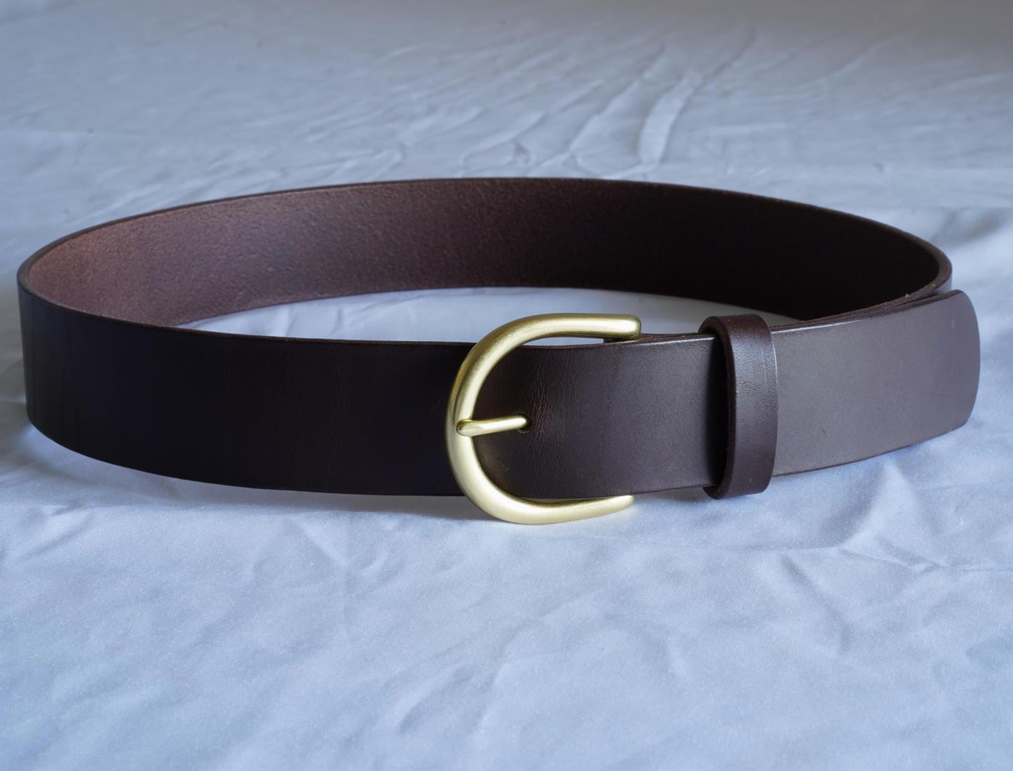 leather belt Handmade vegetable tanned Italian leather Polished Brass Buckle
