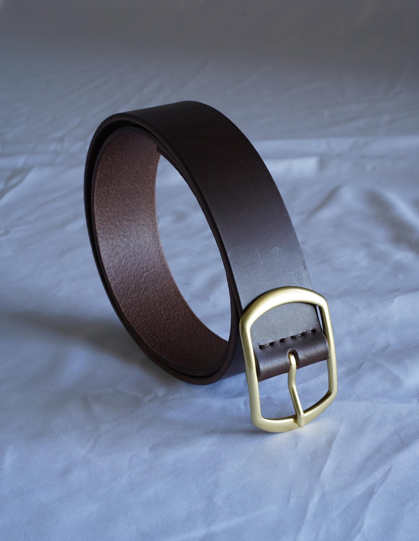 leather belt Handmade vegetable tanned Italian leather Polished Brass Buckle