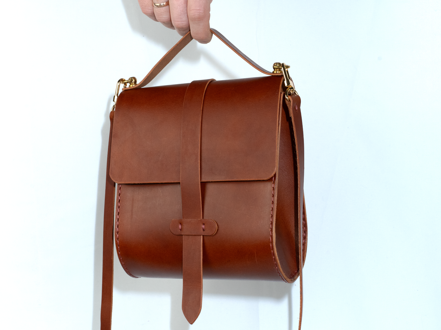 Hand-stitched leather bag Leather crossbody bag Leather shoulder bag Leather shoulder bag Bag completely handmade