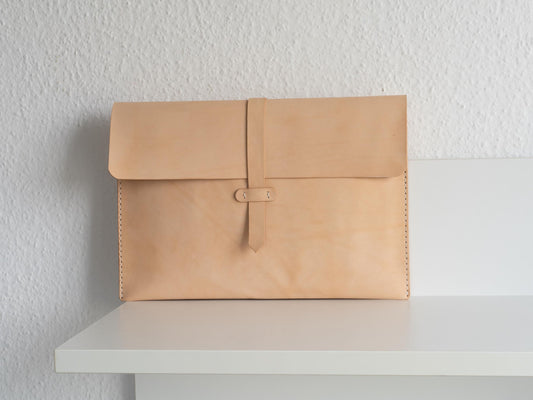 MacBook Sleeve 11,13,14,15,16 und 17 Zoll,Veg Leder, Schwarz