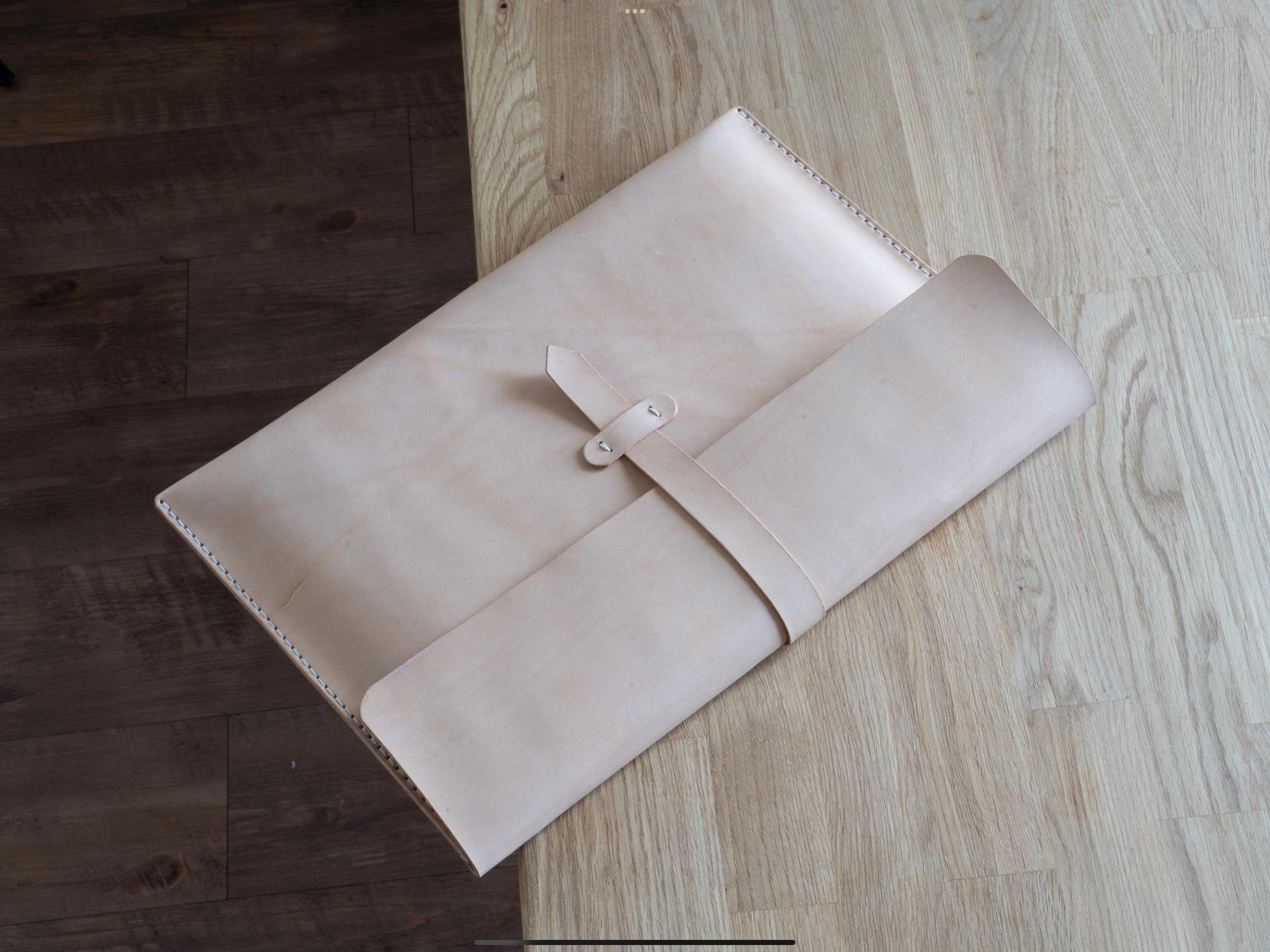 MacBook Sleeve 11,13,14,15,16 und 17 Zoll,Veg Leder, Schwarz