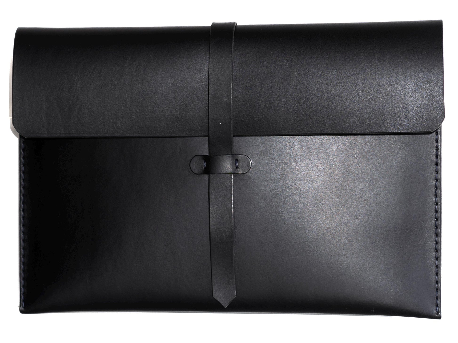 MacBook Lederhülle Notebook Hülle mit Klappe Laptop Sleeve minimalistische MacBook Hülle | 13", 14", 15", 16" Notebook 17 Schwarz