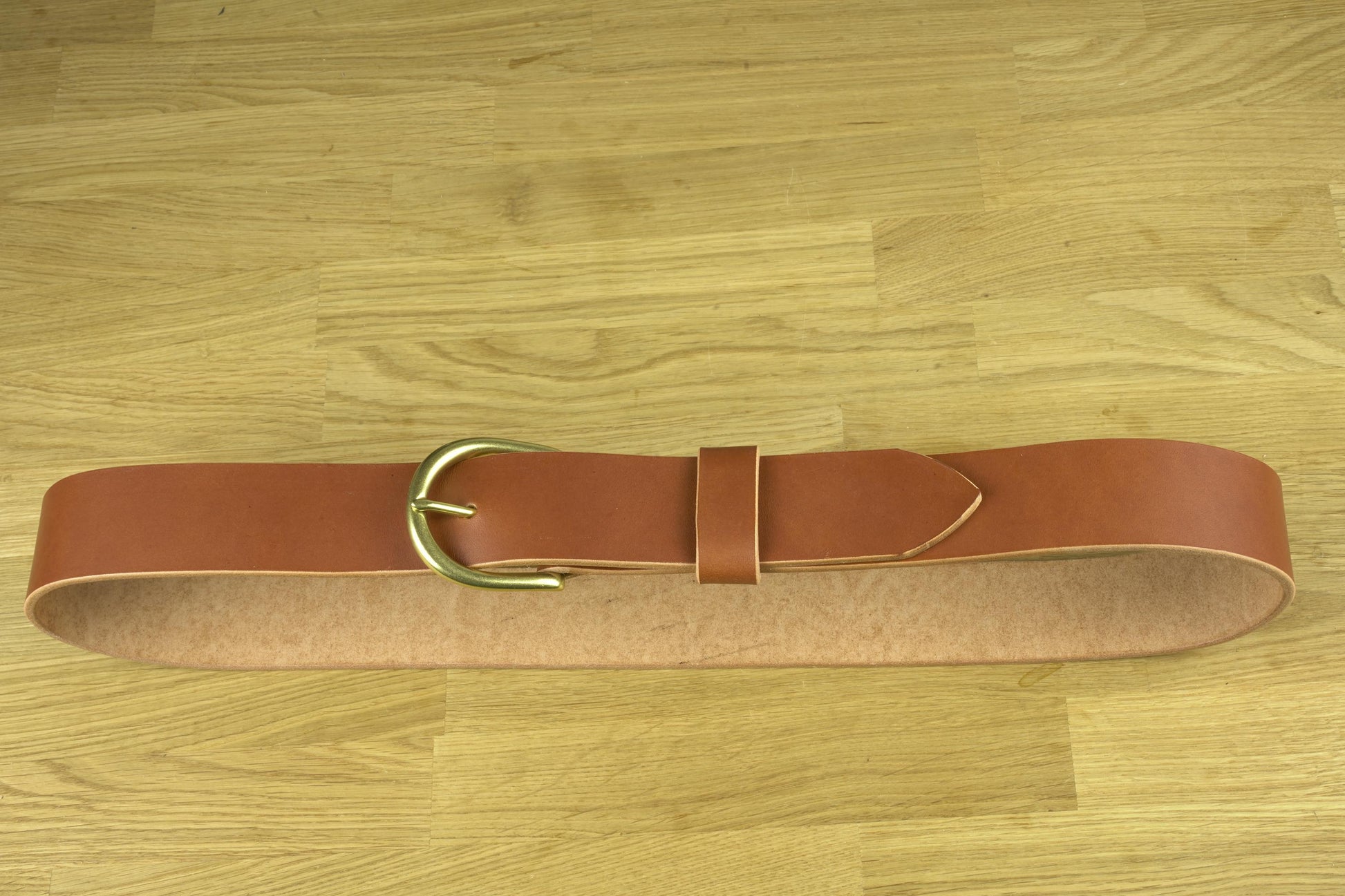 leather belt Handmade vegetable tanned Italian leather Polished Brass Buckle