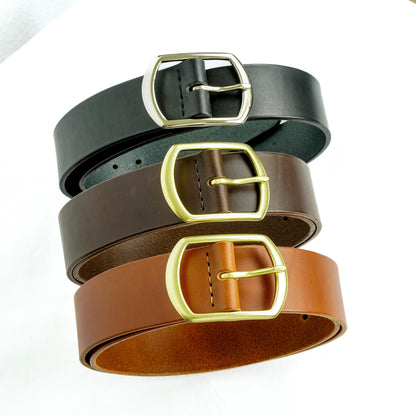 custom-made leather belt from vegetable-tanned Tuscan leather | Handcrafted Women belt | Made in Germany | Leather of Italian quality