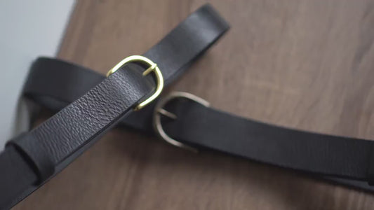 leather belt Handmade vegetable tanned Italian leather Polished Brass Buckle
